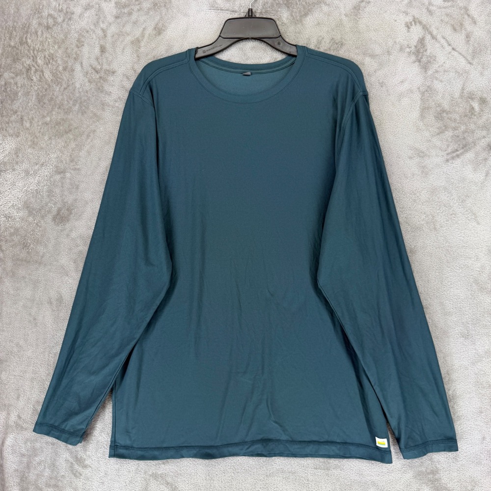 Vuori Strato Tech Long Sleeve Shirt Men XL Teal Blue V178 Performance Activewear